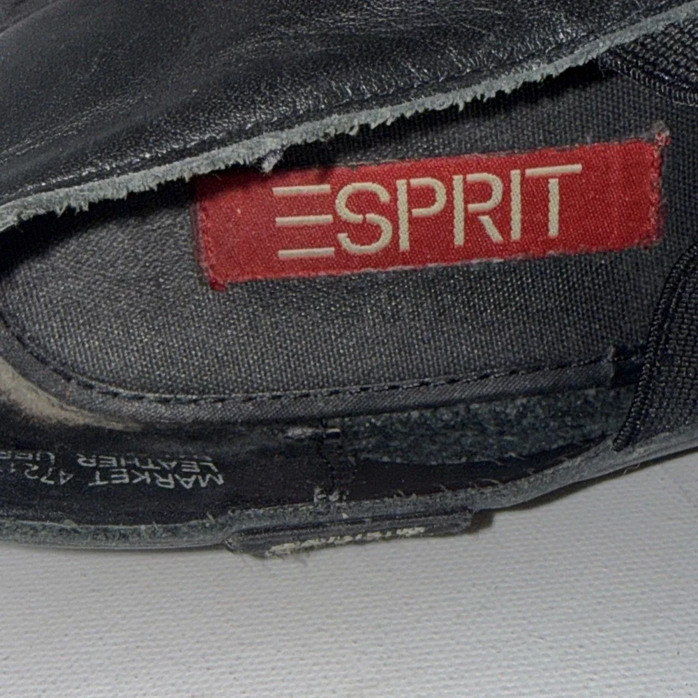 Vintage Esprit Chunky Platform Loafers Black 90s Y2K Goth Dark Grunge Shoes Sz 8